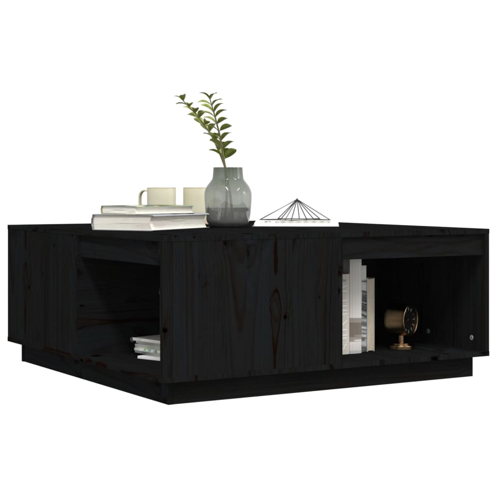 vidaXL Table basse noire 100x101x40,5 cm en pin massif