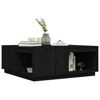 vidaXL Table basse noire 100x101x40,5 cm en pin massif