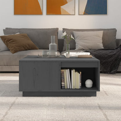 vidaXL Couchtisch Grau 80x81x36,5 cm Massivholz Kiefer