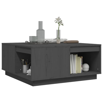 vidaXL Couchtisch Grau 80x81x36,5 cm Massivholz Kiefer