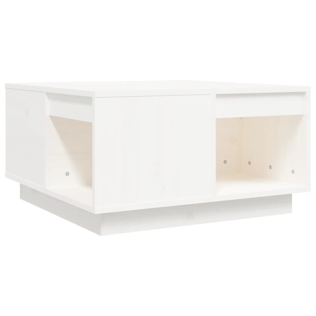 vidaXL Table basse blanc 60x61x32,5 cm en pin massif