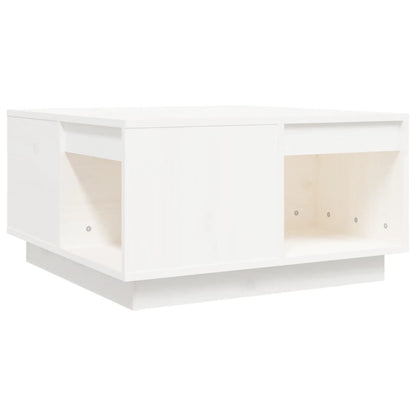 vidaXL Table basse blanc 60x61x32,5 cm en pin massif