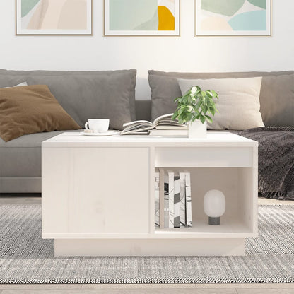 vidaXL Table basse blanc 60x61x32,5 cm en pin massif