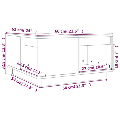 vidaXL Table basse blanc 60x61x32,5 cm en pin massif