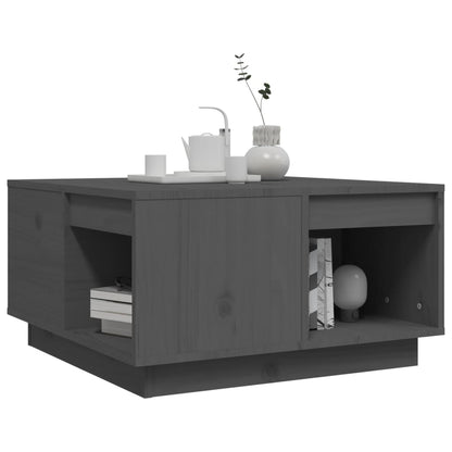 vidaXL Couchtisch Grau 60x61x32,5 cm Massivholz Kiefer