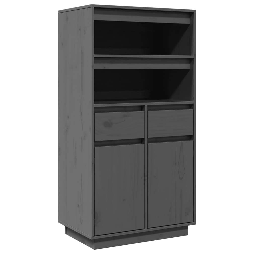 vidaXL Highboard gris 60x40x116,5 cm pin massif