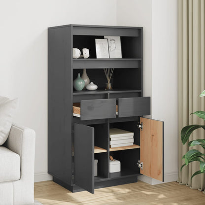 vidaXL Highboard gris 60x40x116,5 cm pin massif