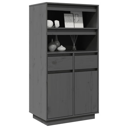 vidaXL Highboard gris 60x40x116,5 cm pin massif