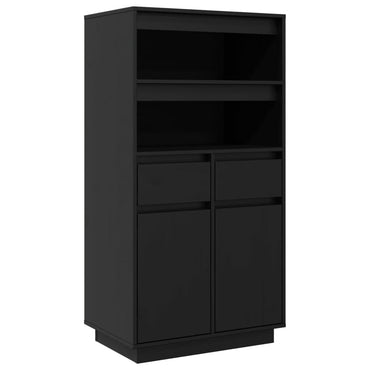 vidaXL Vaisselier haut noir 60x40x116,5 cm Bois de pin massif