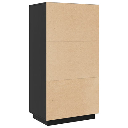 vidaXL Vaisselier haut noir 60x40x116,5 cm Bois de pin massif