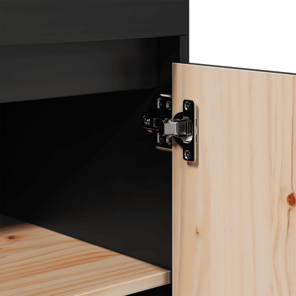 vidaXL Vaisselier haut noir 60x40x116,5 cm Bois de pin massif