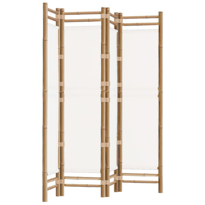 vidaXL 4-tlg. Paravent Faltbar 160 cm Bambus und Canvas