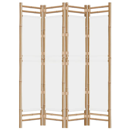 vidaXL 4-tlg. Paravent Faltbar 160 cm Bambus und Canvas