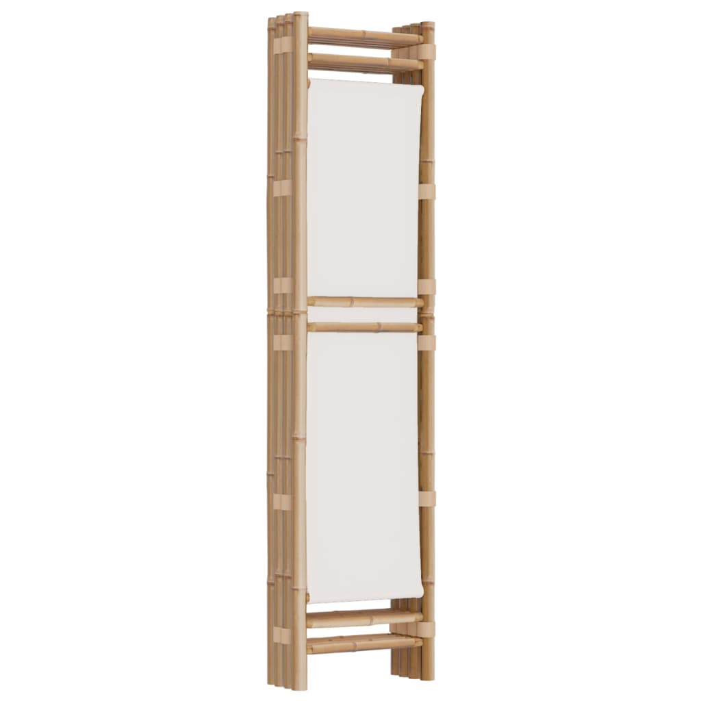 vidaXL 4-tlg. Paravent Faltbar 160 cm Bambus und Canvas