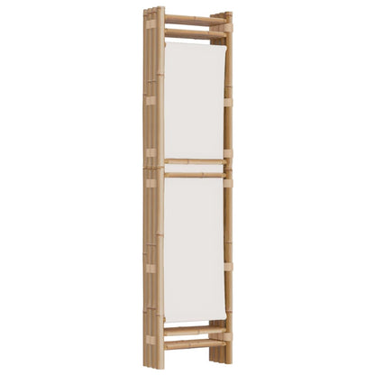 vidaXL 4-tlg. Paravent Faltbar 160 cm Bambus und Canvas