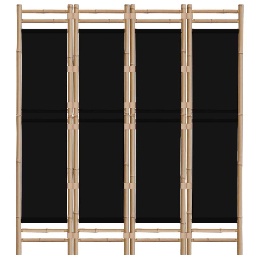 vidaXL 4-tlg. Paravent Faltbar 160 cm Bambus und Canvas