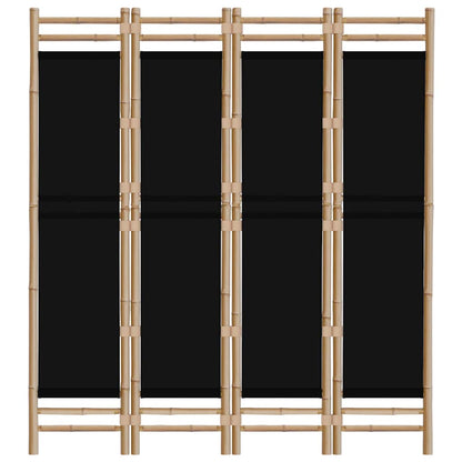 vidaXL 4-tlg. Paravent Faltbar 160 cm Bambus und Canvas
