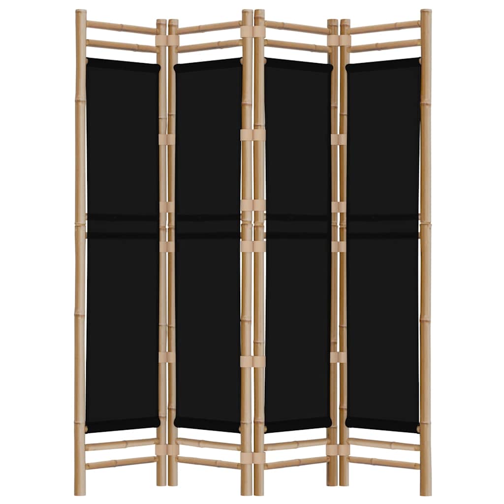 vidaXL 4-tlg. Paravent Faltbar 160 cm Bambus und Canvas