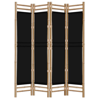 vidaXL 4-tlg. Paravent Faltbar 160 cm Bambus und Canvas