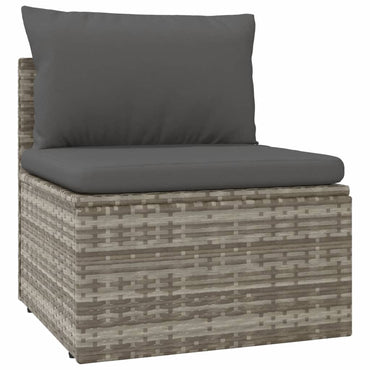vidaXL Canapé d'angle de jardin avec coussins gris 57x57x56 cm résine tressée