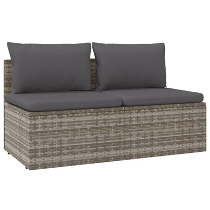 vidaXL Canapé de jardin 2 places avec coussins en résine tressée gris