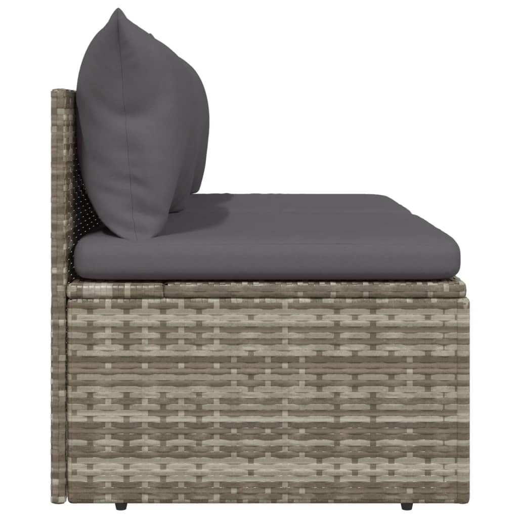 vidaXL Canapé de jardin 2 places avec coussins en résine tressée gris