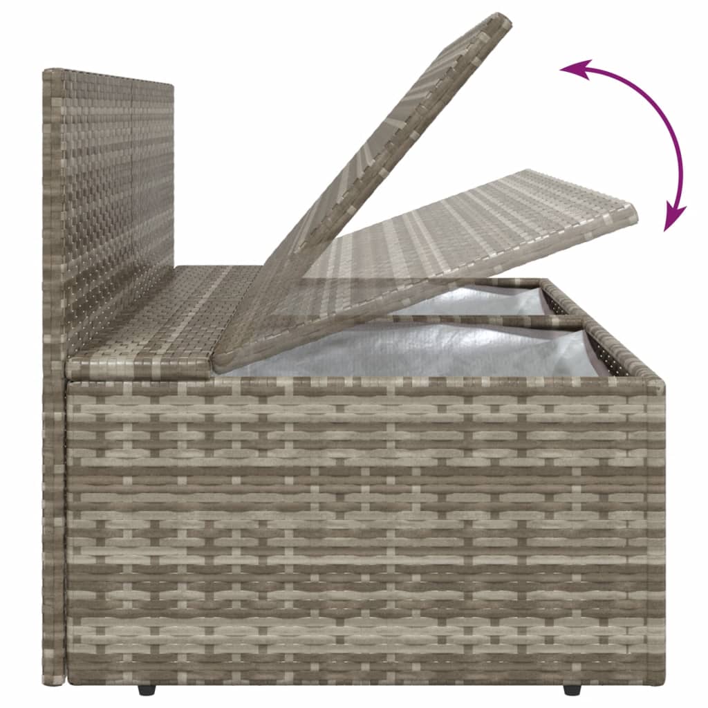 vidaXL Canapé de jardin 2 places avec coussins en résine tressée gris