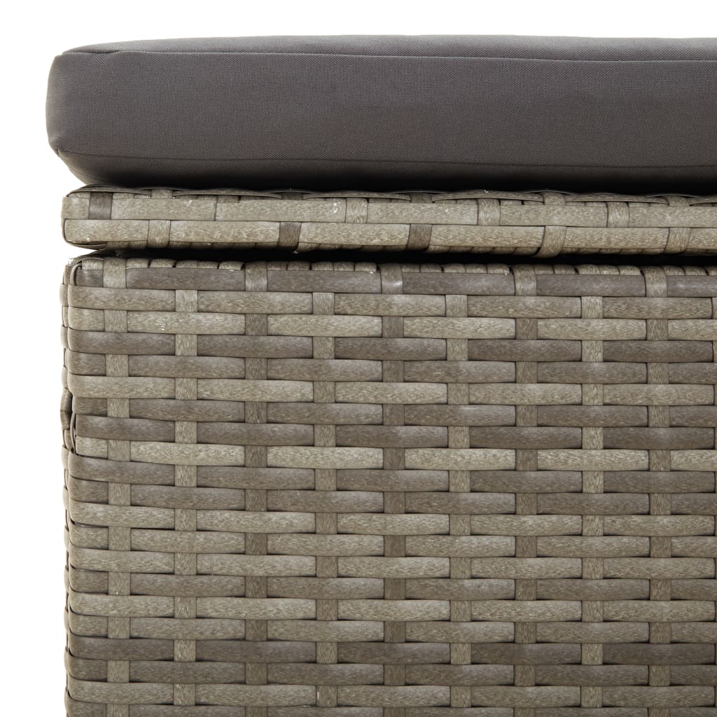vidaXL Canapé de jardin 2 places avec coussins en résine tressée gris