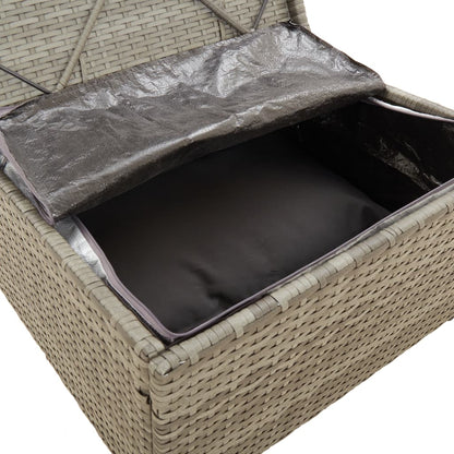 vidaXL Gartensofa 2-Sitzer mit Kissen Grau Poly Rattan