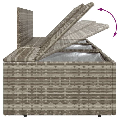 vidaXL Salon de jardin 3 pièces avec coussins Résine tressée Gris