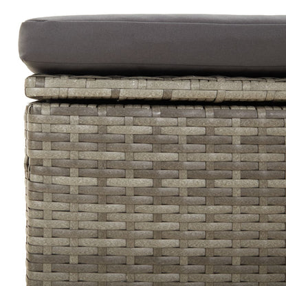 vidaXL Salon de jardin 3 pièces avec coussins Résine tressée Gris