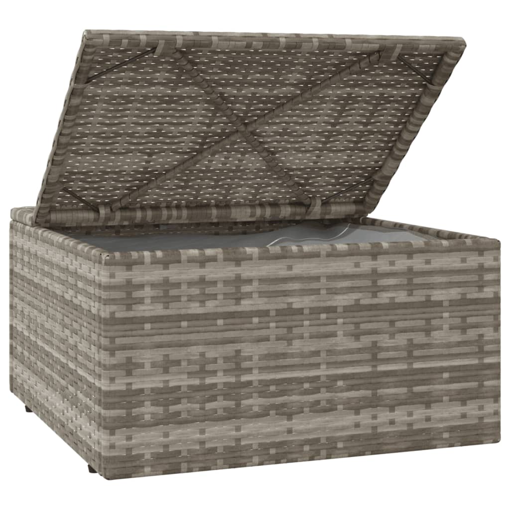 vidaXL Salon de jardin 3 pièces avec coussins Résine tressée Gris