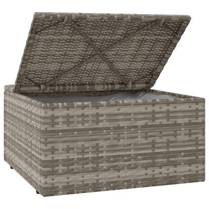 vidaXL Salon de jardin 3 pièces avec coussins Résine tressée Gris
