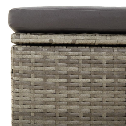 vidaXL Salon de jardin 3 pièces avec coussins Résine tressée Gris