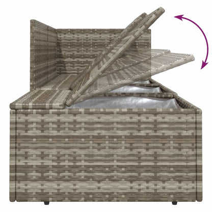 vidaXL 3-tlg. Garten-Lounge-Set mit Kissen Grau Poly Rattan