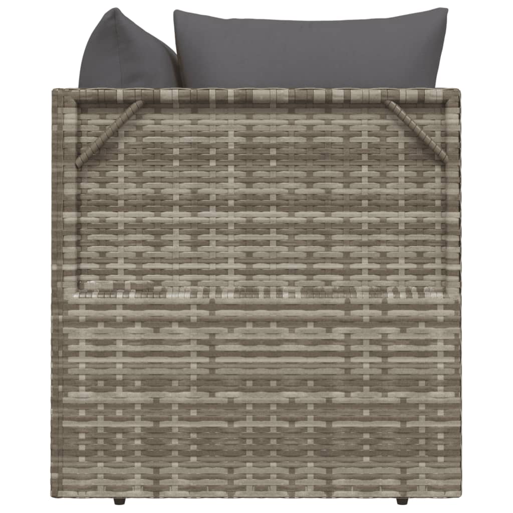 vidaXL Salon de jardin 3 pièces avec coussins Résine tressée Gris