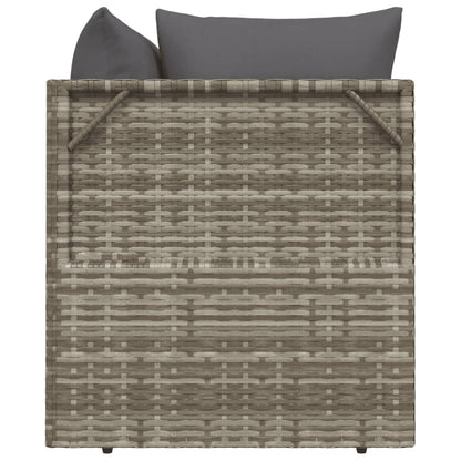 vidaXL Salon de jardin 3 pièces avec coussins Résine tressée Gris