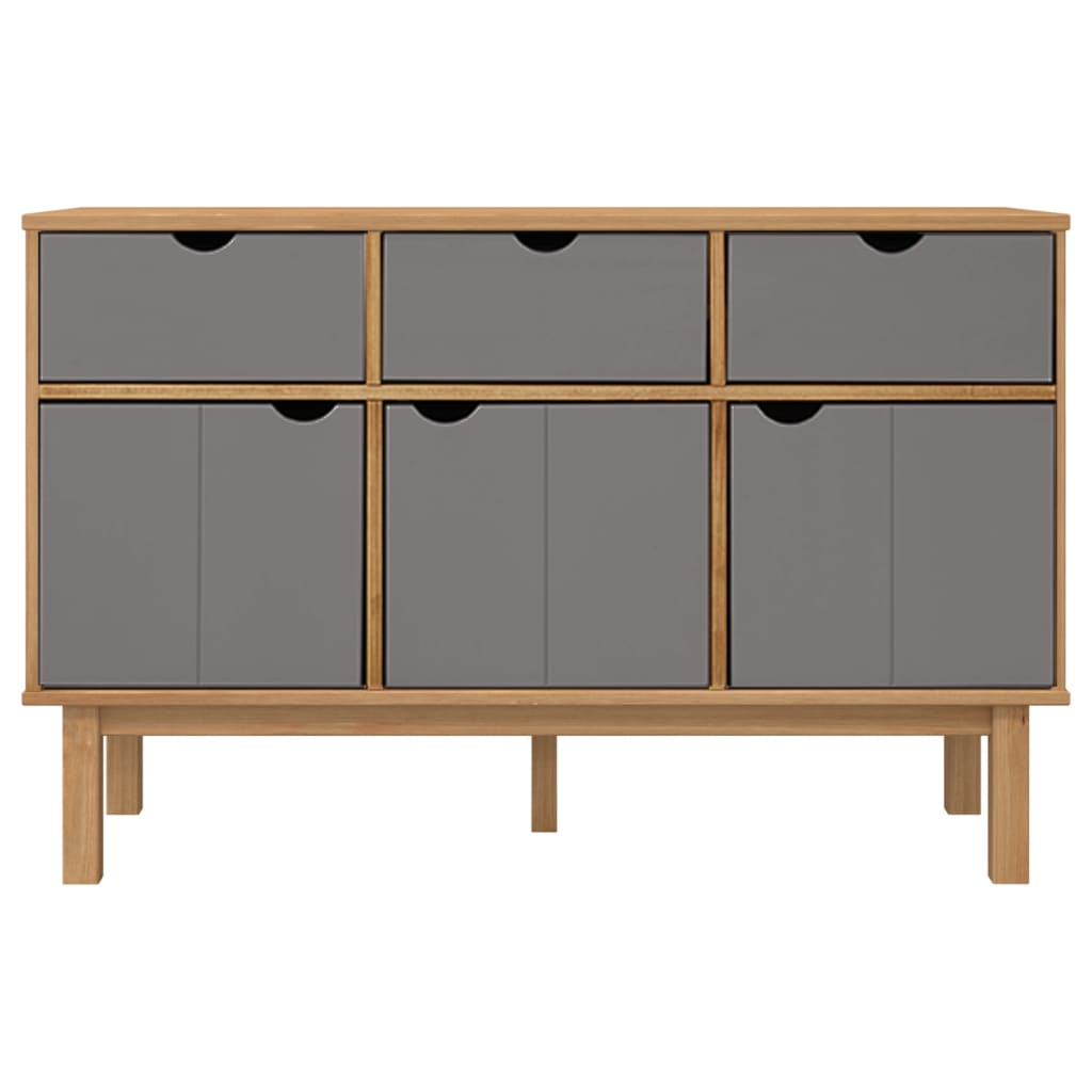 vidaXL Bahut OTTA Marron et Gris 114x43x73,5 cm Bois de pin massif