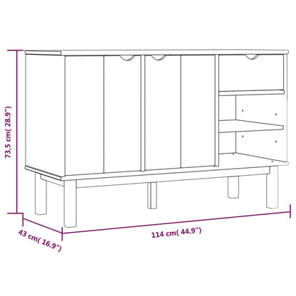 vidaXL Buffet OTTA 114x43x73,5 cm Bois de pin massif