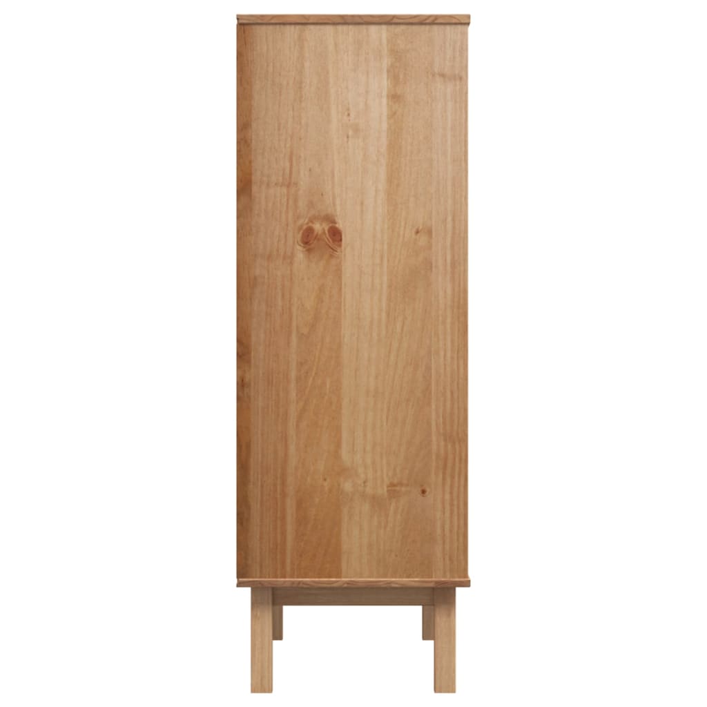vidaXL Bahut haut OTTA Marron et Blanc 85x43x125 cm Bois de pin massif