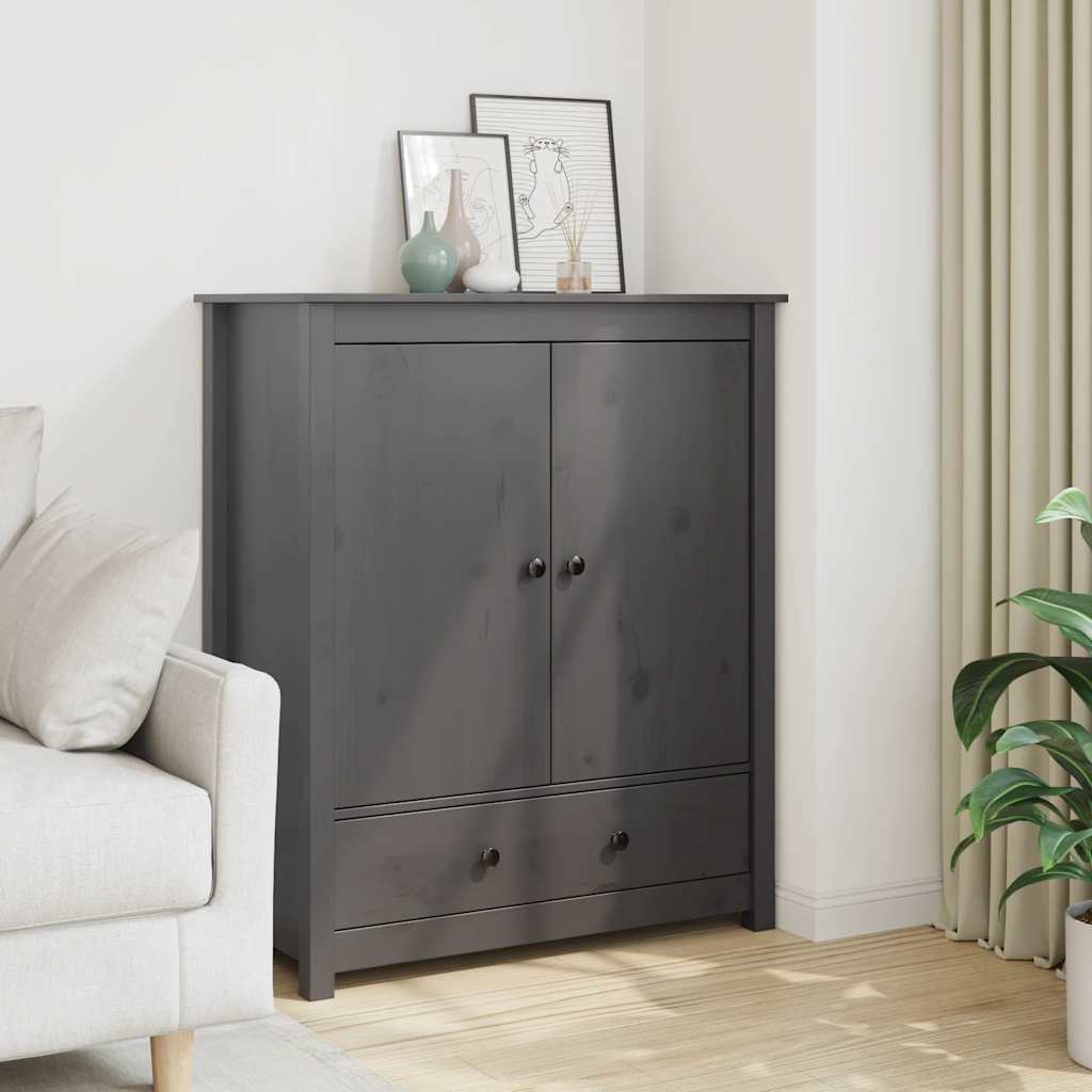 vidaXL Highboard gris 83x41,5x100 cm pin massif
