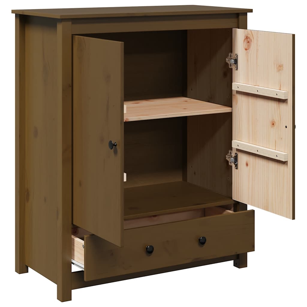 vidaXL Highboard marron miel 83x41,5x100 cm pin massif