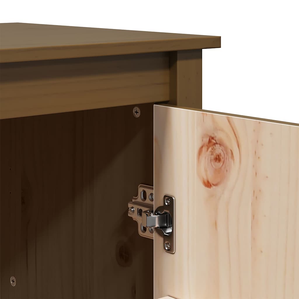 vidaXL Highboard marron miel 83x41,5x100 cm pin massif
