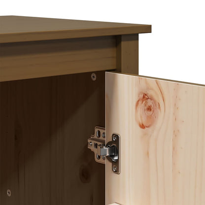 vidaXL Highboard marron miel 83x41,5x100 cm pin massif