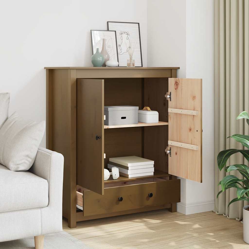 vidaXL Highboard marron miel 83x41,5x100 cm pin massif