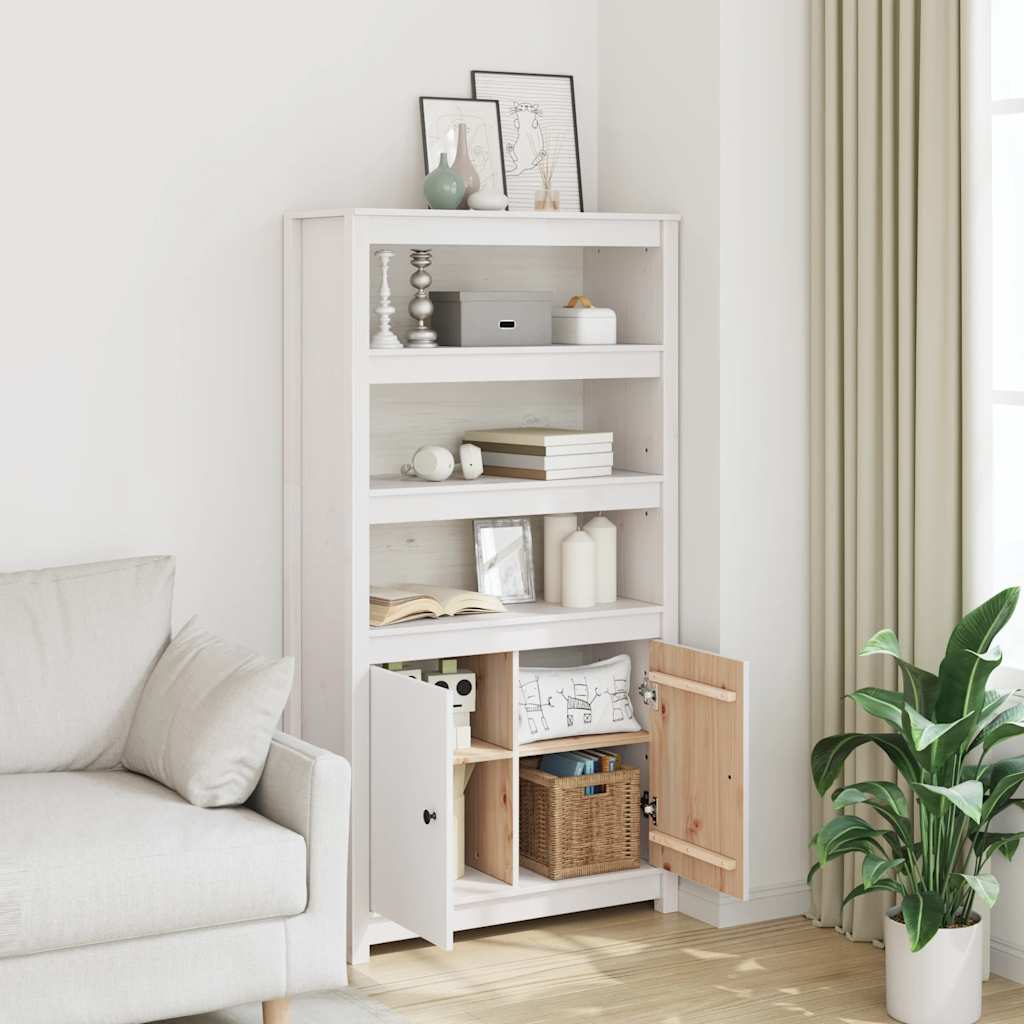 vidaXL Buffet haut blanc 80x35x154 cm Pin massif