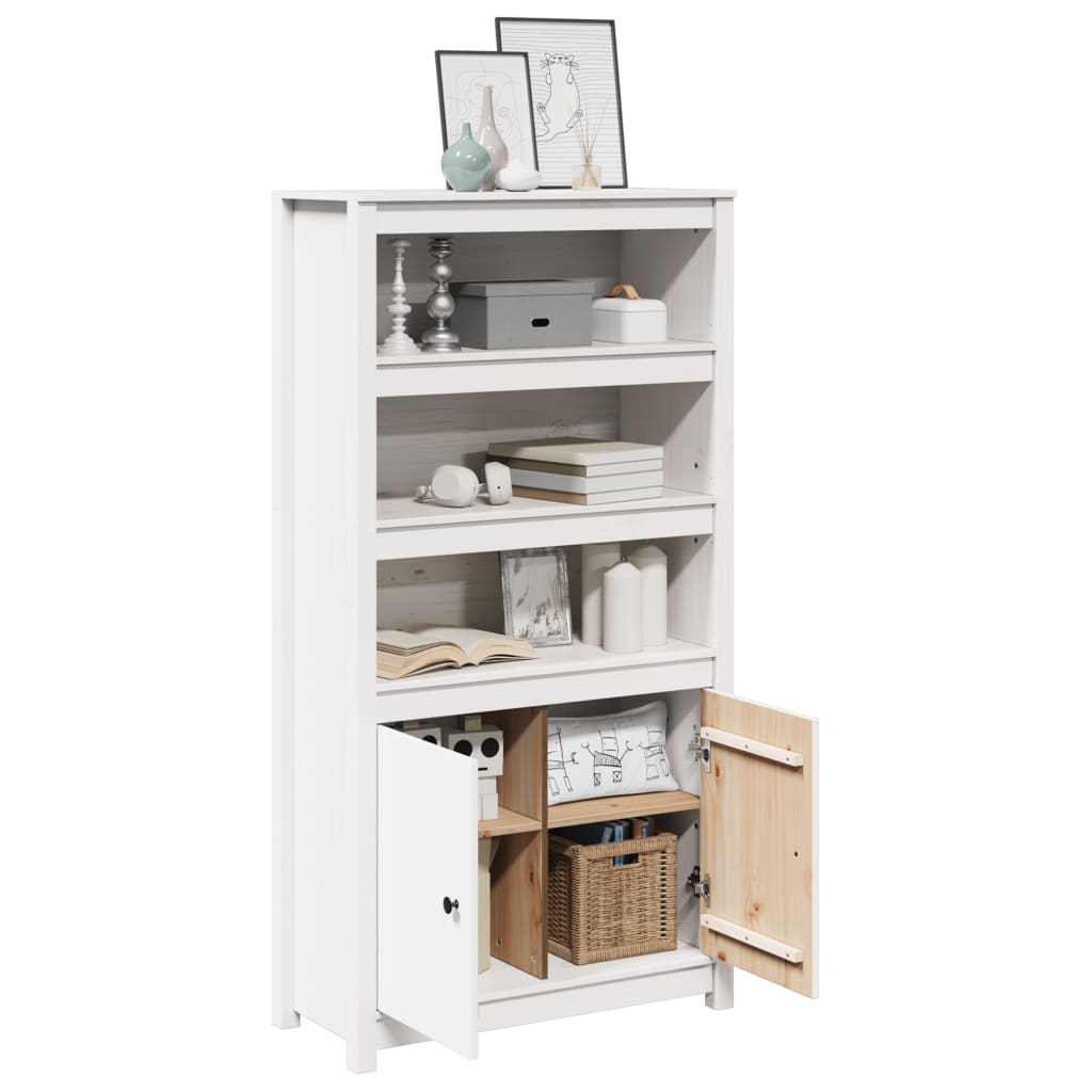 vidaXL Buffet haut blanc 80x35x154 cm Pin massif