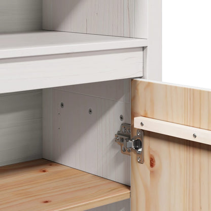 vidaXL Buffet haut blanc 80x35x154 cm Pin massif