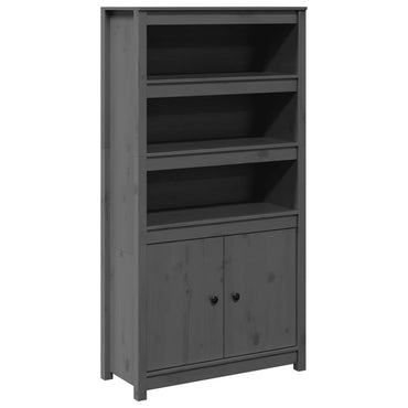 vidaXL Bahut haut gris 80x35x154 cm Bois de pin massif