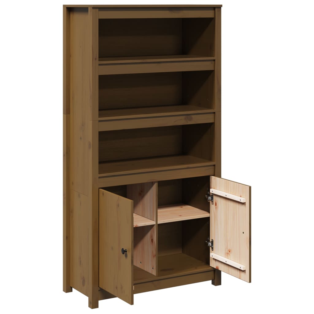 Highboard Honigbraun 80x35x154 cm Massivholz Kiefer
